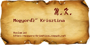 Mogyoró Krisztina névjegykártya